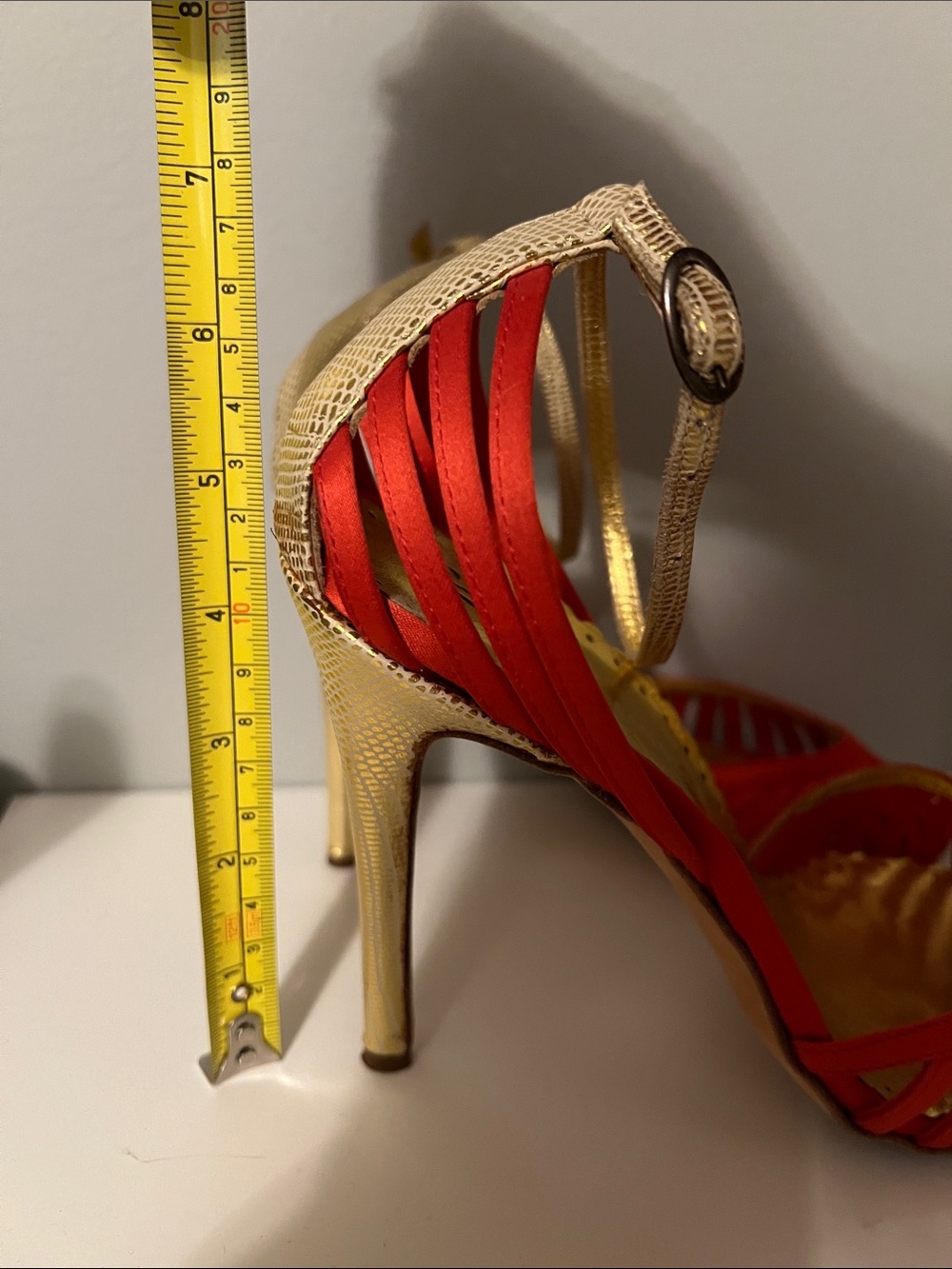 BCBGMaxAzria Orange & Gold Heels - Size 10 - Picture 2 of 7